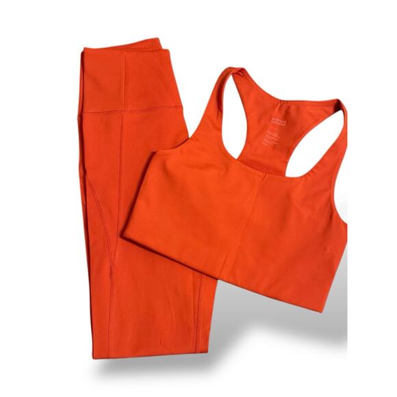 Girlfriend Collective Orange Compressive Hi-Rise Legging With Tank Women Small - Picture 1 of 7